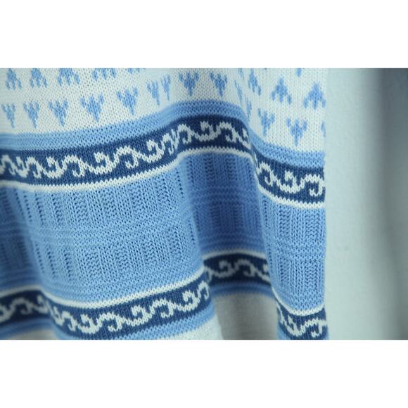 Vintage Small Sweater Stripe Preppy Cotton Blend Nautical Fisherman Country Club - Picture 5 of 7